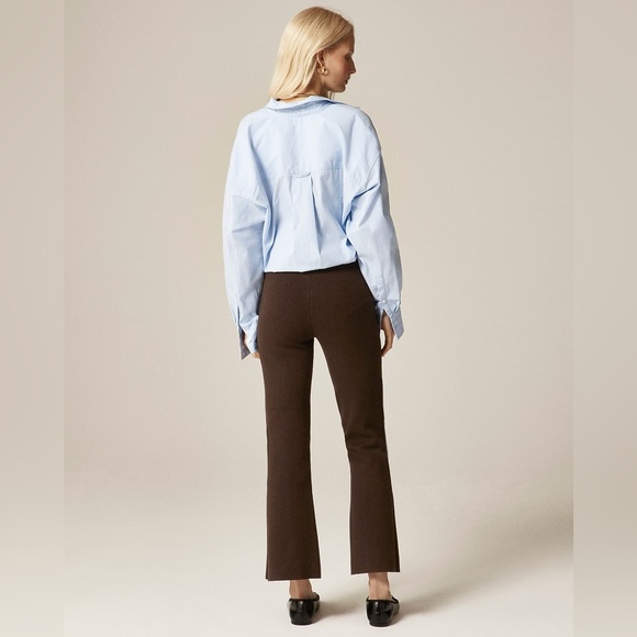 NWT J.Crew New Delaney Kickout Sweater Pant in Heather Chocolate - Picture 4 of 10